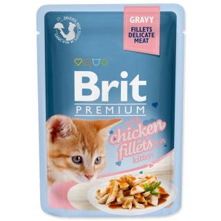 BRIT Premium Cat Kapsička Delicate Fillets in Gravy with Chicken for Kitten 85g
