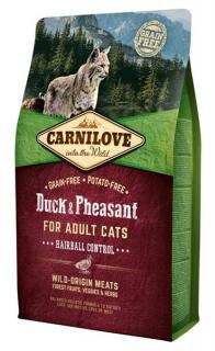 CARNILOVE Duck and Pheasant adult cats Hairball Control 2 kg
