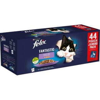 Felix Fantastic s hovězím kuřetem lososem a tuňákem v želé 44 x 85 g