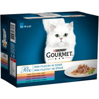 Gourmet Perle kapsička Multipack nini filety ve šťávě kru/tun/kach/jeh 12x85 g