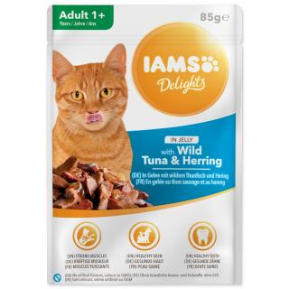 IAMS kapsička cat delights tuna & herring in jelly 85 g