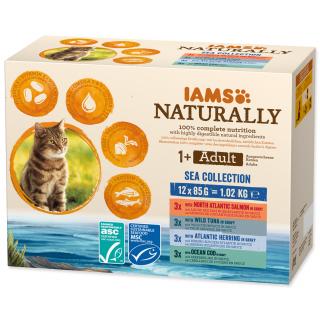 IAMS Kapsička Cat Naturally mořské maso v omáčce multipack 1020g