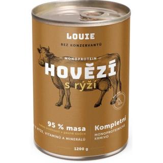 Louie pro psy hovězí s rýží 1200 g
