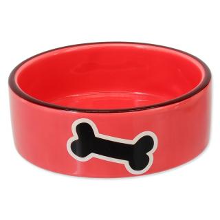 Miska DOG FANTASY keramická potisk kost červená 12,5 cm 0,29l