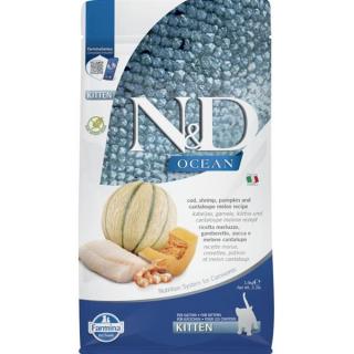 N&D OCEAN Cat GF Cod, Shrimp, Pumpkin & Cantaloupe Melon Kitten 5 kg