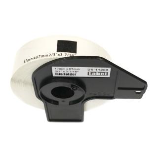 Etikety / štítky pro tiskárny BROTHER QL - typ DK-11203 - kompatibilní - 17 mm x 87 mm - 300 kusů, bílá (databázové štítky)