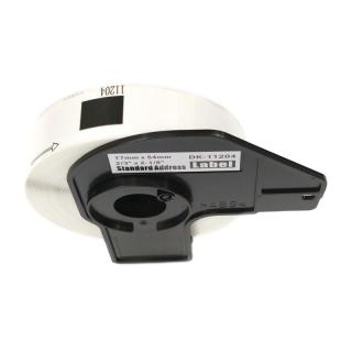 Etikety / štítky pro tiskárny BROTHER QL - typ DK-11204 - kompatibilní - 17 mm x 54 mm - 400 kusů, bílá (univerzální štítky)