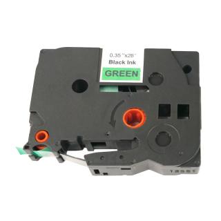 Páska pro popisovače BROTHER - typ TZE-721 - 9 mm zelená - černý tisk - kompatibilní