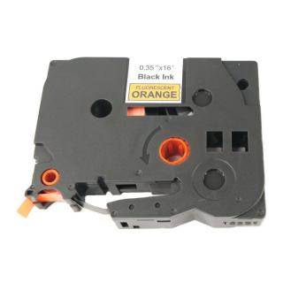 Páska pro popisovače BROTHER TZE-B21 Fluorescent Orange / Black print 9mm - kompatibilní