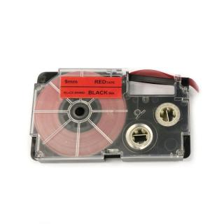 Páska pro popisovače CASIO - typ XR-9RD - 9 mm červená - černý tisk - kompatibilní