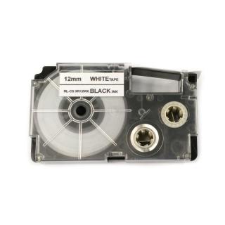 Páska pro popisovače CASIO XR-12WE - 12 mm bílá - černý tisk - kompatibilní