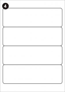 Samolepící etikety 192x61 mm, A4 - bílé  (balení 100 listů)