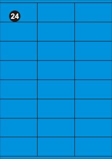 Samolepící etikety 70x36 mm, A4 - modré  (balení 20 listů)