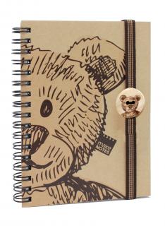 Zápisník A5 motiv BEAR, s knoflíkem a gumičkou