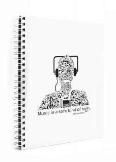 Záznamová kniha A4 MUSIC J.Hendrix bílé desky