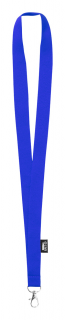 LANYARD z karabinou, RPET polyester Reklamní předměty barva: azurově modrá