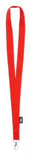 LANYARD z karabinou, RPET polyester Reklamní předměty barva: červená