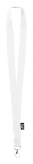 LANYARD z karabinou, RPET polyester Reklamní předměty barva: klasická bílá