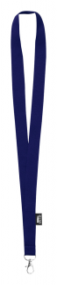LANYARD z karabinou, RPET polyester Reklamní předměty barva: klasická modrá