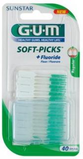 Gumový mezizubní kartáček GUM Soft-picks Original s fluoridy 40 ks Velikost: ISO 1 Regular