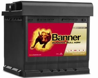 Banner Running Bull AGM 12V 50Ah 540A 550 01  nabitá autobaterie + Reflexní přívěsek FOOT + možný výkup staré baterie při doručení nebo v prodejně…