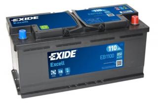 Exide Excell 12V 110Ah 850A EB1100  nabitá autobaterie + Reflexní přívěsek FOOT + možný výkup staré baterie při doručení nebo v prodejně Jinočany