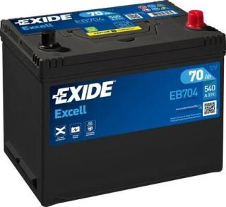 Exide Excell 12V 70Ah 540A EB704  nabitá autobaterie + Reflexní přívěsek FOOT + možný výkup staré baterie při doručení nebo v prodejně Jinočany
