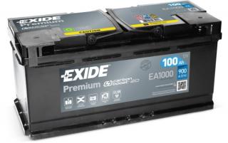 Exide Premium 12V 100Ah 900A EA1000  nabitá autobaterie + tableta do ostřikovačů 2ks + výkup autobaterie v prodejně za 16 Kč/kg