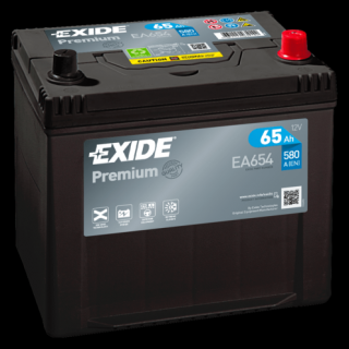 Exide Premium 12V 65Ah 580A EA654  nabitá autobaterie + tableta do ostřikovačů 2ks + výkup autobaterie v prodejně za 16 Kč/kg
