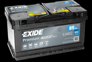 Exide Premium 12V 85Ah 800A EA852  nabitá autobaterie + Reflexní přívěsek FOOT + možný výkup staré baterie při doručení nebo v prodejně Jinočany