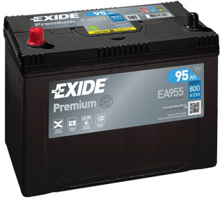Exide Premium 12V 95Ah 800A EA955 (L)  nabitá autobaterie + Reflexní přívěsek FOOT + možný výkup staré baterie při doručení nebo v prodejně Jinočany