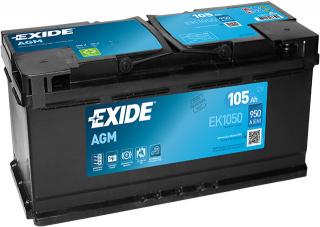 Exide Start-Stop AGM 12V 105Ah 950A EK1050  nabitá autobaterie + Reflexní přívěsek FOOT + možný výkup staré baterie při doručení nebo v prodejně…