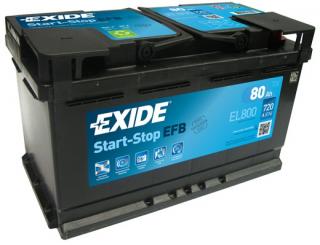 Exide Start-Stop EFB 12V 80Ah 720A EL800  nabitá autobaterie + tableta do ostřikovačů 2ks + výkup autobaterie v prodejně za 16 Kč/kg