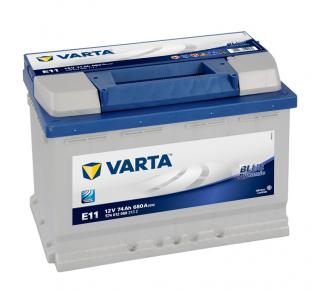 Varta Blue Dynamic 12V 74Ah 680A, 574 012 068, E11  nabitá autobaterie + Reflexní přívěsek FOOT + možný výkup staré baterie při doručení nebo v…