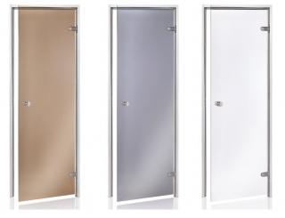 Celoskleněné dveře do sauny ALU s hliníkovým rámem odstín: BRONZE