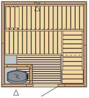 Domácí sauna 200x200cm materiál: severský smrk A/B