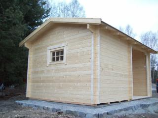 Velká masivní dřevěná venkovní sauna s odpočívárnou topidlo: elektrické