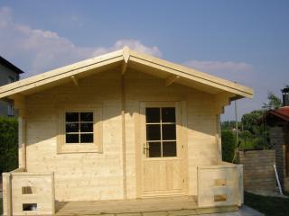 Velká venkovní roubená sauna - různé rozměry topidlo: elektrické