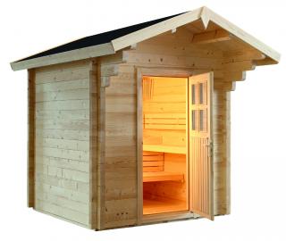 Venkovní saunový domek na zakázku topidlo: na dřevo + kouřovod