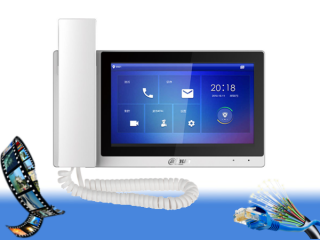 Bytový monitor Dahua VTH5221EW-H (Bytový monitor, IP, 7" dotykový, 1024x600, 12VDC/PoE 802.3af, paměť, alarm porty, bilý, CZ menu, pouze SIP)