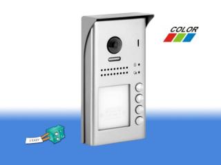 Dveřní telefon PC-D250-4-ID (4x zvonek, RFID čtečka, CCD 170st, 2-drát, IP 54, povrch. montáž, 1 zámek)