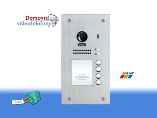 Dveřní telefon PC-D250-4F-ID (4x zvonek, RFID čtečka, CCD 170st, 2-drát, IP 54, zapušt. montáž, 1 zámek)