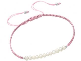 Náramek Fresh Pearls lite pink & šňůrka