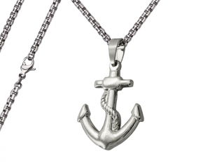 Pánský náhrdelník Kotva Typ řetízku: Řetízek chirurgická ocel 55 cm x 0,3 cm zakulacený