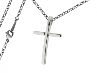 Pánský náhrdelník Křížek Typ řetízku: Řetízek chirurgická ocel 55 cm x 0,25 cm