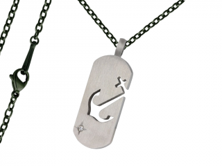 Pánský náhrdelník Známka s kotvou Typ řetízku: Řetízek chirurgická ocel 55 cm x 0,25 cm černý