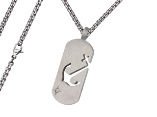 Pánský náhrdelník Známka s kotvou Typ řetízku: Řetízek chirurgická ocel 55 cm x 0,3 cm zakulacený
