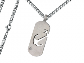 Pánský náhrdelník Známka s kotvou Typ řetízku: Řetízek chirurgická ocel 55 cm x 0,35 cm plochý