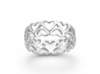 Prsten Krajkové srdce stříbro 925 Velikost: 5 - 1,5 cm (EU 49 - 50)