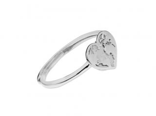 Prsten Srdce Globe nastavitelný stříbro 925